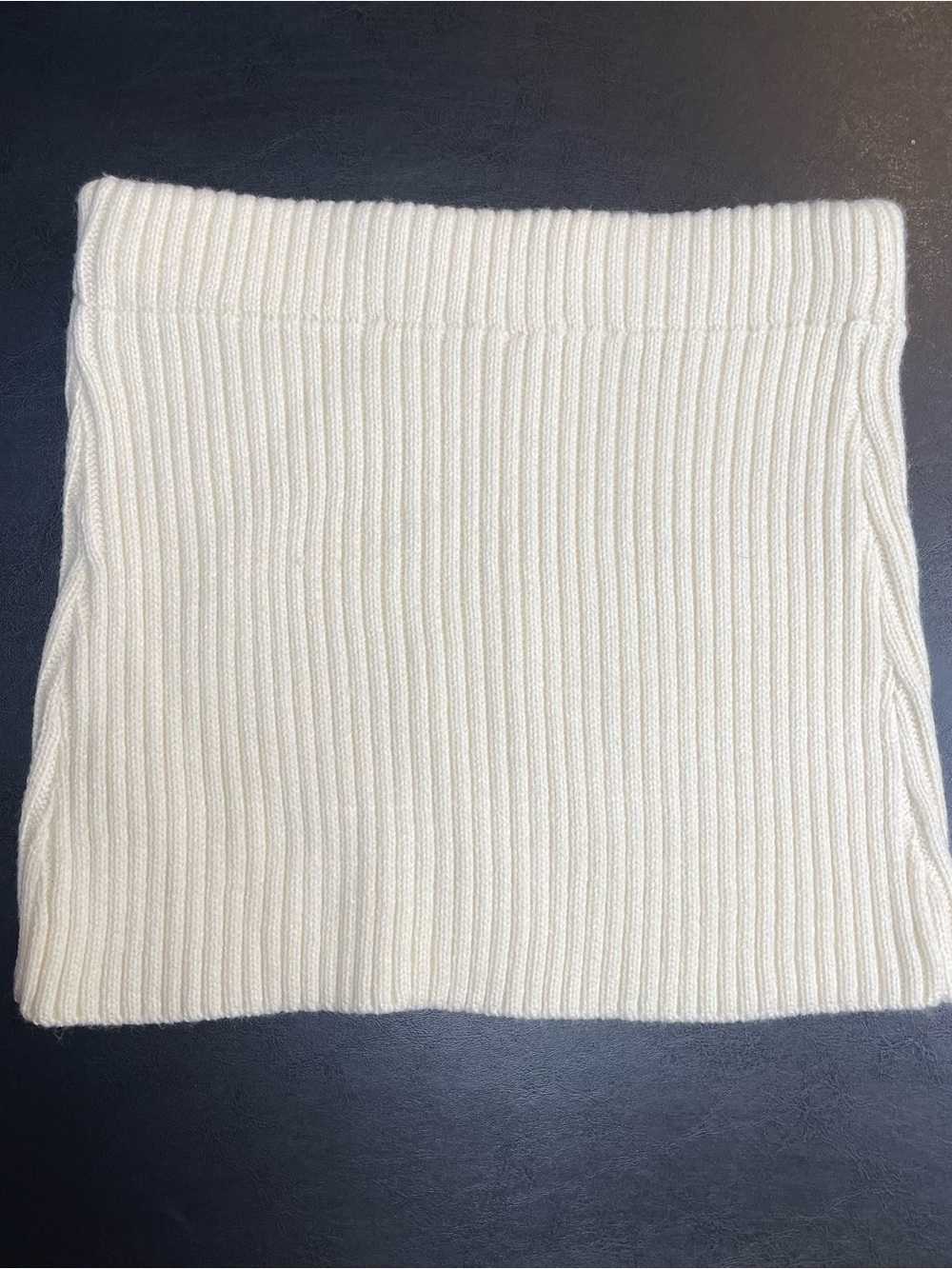 SHEIN Cream Ribbed Knit Mini Skirt